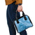 Blue Bula Fiji Shoulder Handbag Fijian Dance Fan Tapa Cloth Pattern