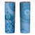 Blue Bula Fiji Skinny Tumbler Fijian Dance Fan Tapa Cloth Pattern