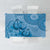 Blue Bula Fiji Tablecloth Fijian Dance Fan Tapa Cloth Pattern