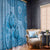 Blue Bula Fiji Window Curtain Fijian Dance Fan Tapa Cloth Pattern
