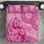 Pink Bula Fiji Bedding Set Fijian Dance Fan Tapa Cloth Pattern