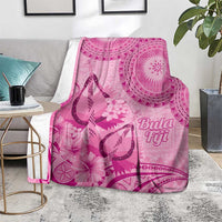 Pink Bula Fiji Blanket Fijian Dance Fan Tapa Cloth Pattern