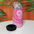 Pink Bula Fiji 4 in 1 Can Cooler Tumbler Fijian Dance Fan Tapa Cloth Pattern