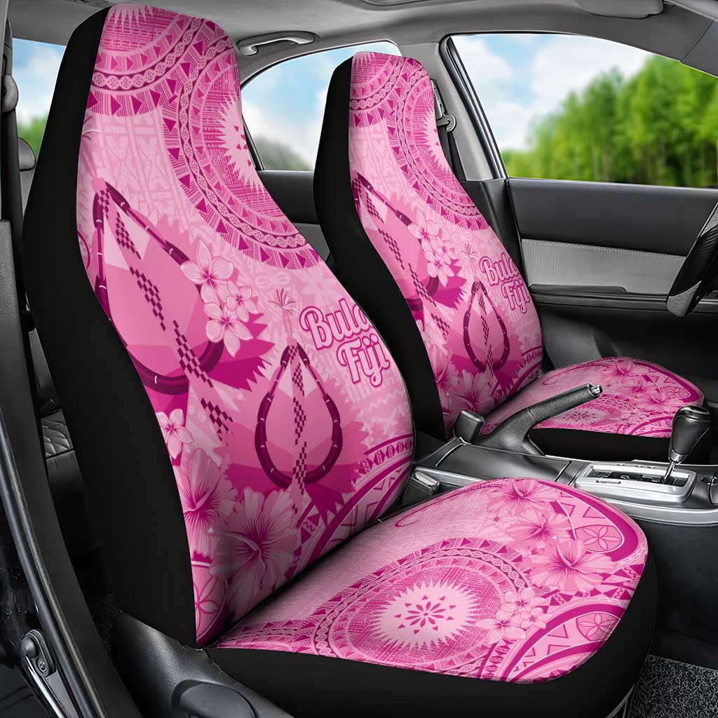 Pink Bula Fiji Car Seat Cover Fijian Dance Fan Tapa Cloth Pattern