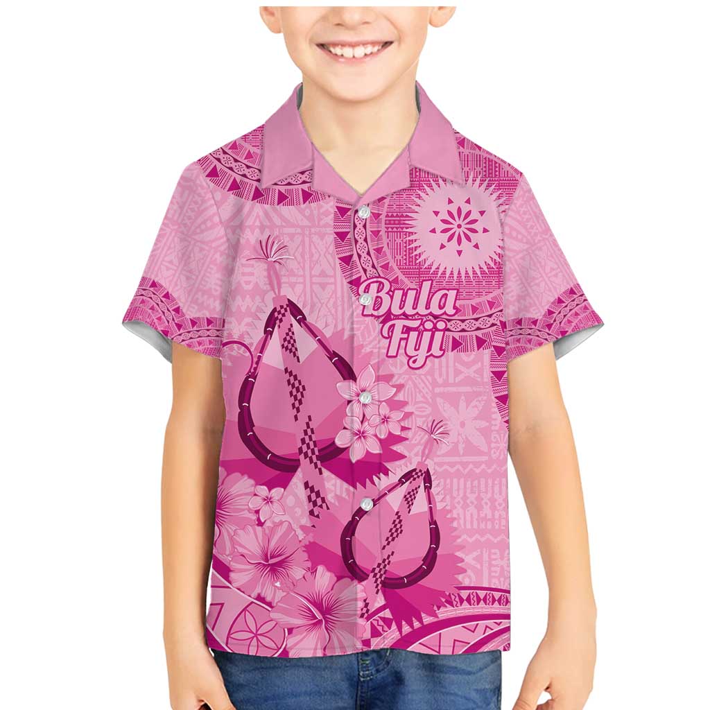 Pink Bula Fiji Family Matching Mermaid Dress and Hawaiian Shirt Fijian Dance Fan Tapa Cloth Pattern