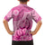Pink Bula Fiji Family Matching Off The Shoulder Long Sleeve Dress and Hawaiian Shirt Fijian Dance Fan Tapa Cloth Pattern