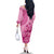Pink Bula Fiji Family Matching Off The Shoulder Long Sleeve Dress and Hawaiian Shirt Fijian Dance Fan Tapa Cloth Pattern
