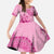 Pink Bula Fiji Family Matching Off Shoulder Maxi Dress and Hawaiian Shirt Fijian Dance Fan Tapa Cloth Pattern