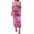 Pink Bula Fiji Family Matching Puletasi and Hawaiian Shirt Fijian Dance Fan Tapa Cloth Pattern