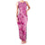 Pink Bula Fiji Family Matching Tank Maxi Dress and Hawaiian Shirt Fijian Dance Fan Tapa Cloth Pattern