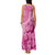 Pink Bula Fiji Family Matching Tank Maxi Dress and Hawaiian Shirt Fijian Dance Fan Tapa Cloth Pattern