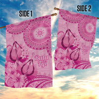 Pink Bula Fiji Garden Flag Fijian Dance Fan Tapa Cloth Pattern