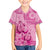 Pink Bula Fiji Kid Hawaiian Shirt Fijian Dance Fan Tapa Cloth Pattern