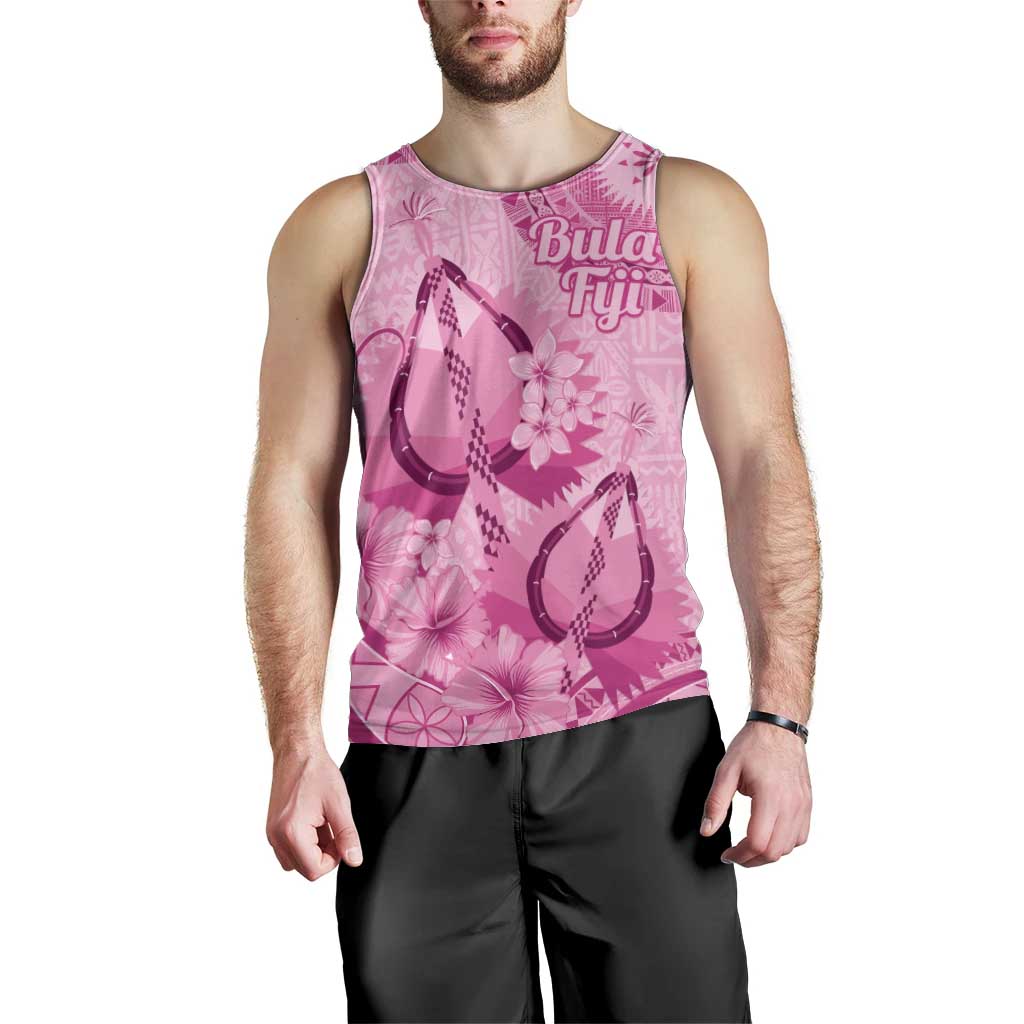 Pink Bula Fiji Men Tank Top Fijian Dance Fan Tapa Cloth Pattern