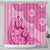 Pink Bula Fiji Shower Curtain Fijian Dance Fan Tapa Cloth Pattern