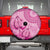 Pink Bula Fiji Spare Tire Cover Fijian Dance Fan Tapa Cloth Pattern