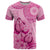 Pink Bula Fiji T Shirt Fijian Dance Fan Tapa Cloth Pattern