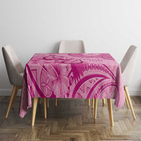 Pink Bula Fiji Tablecloth Fijian Dance Fan Tapa Cloth Pattern