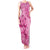 Pink Bula Fiji Tank Maxi Dress Fijian Dance Fan Tapa Cloth Pattern