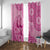 Pink Bula Fiji Window Curtain Fijian Dance Fan Tapa Cloth Pattern