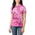 Pink Bula Fiji Women Polo Shirt Fijian Dance Fan Tapa Cloth Pattern