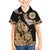 Black Bula Fiji Family Matching Summer Maxi Dress and Hawaiian Shirt Fijian Dance Fan Tapa Cloth Pattern