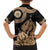 Black Bula Fiji Hawaiian Shirt Fijian Dance Fan Tapa Cloth Pattern