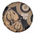 Black Bula Fiji Spare Tire Cover Fijian Dance Fan Tapa Cloth Pattern