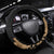 Black Bula Fiji Steering Wheel Cover Fijian Dance Fan Tapa Cloth Pattern