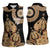 Black Bula Fiji Women Sleeveless Polo Shirt Fijian Dance Fan Tapa Cloth Pattern