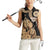 Black Bula Fiji Women Sleeveless Polo Shirt Fijian Dance Fan Tapa Cloth Pattern
