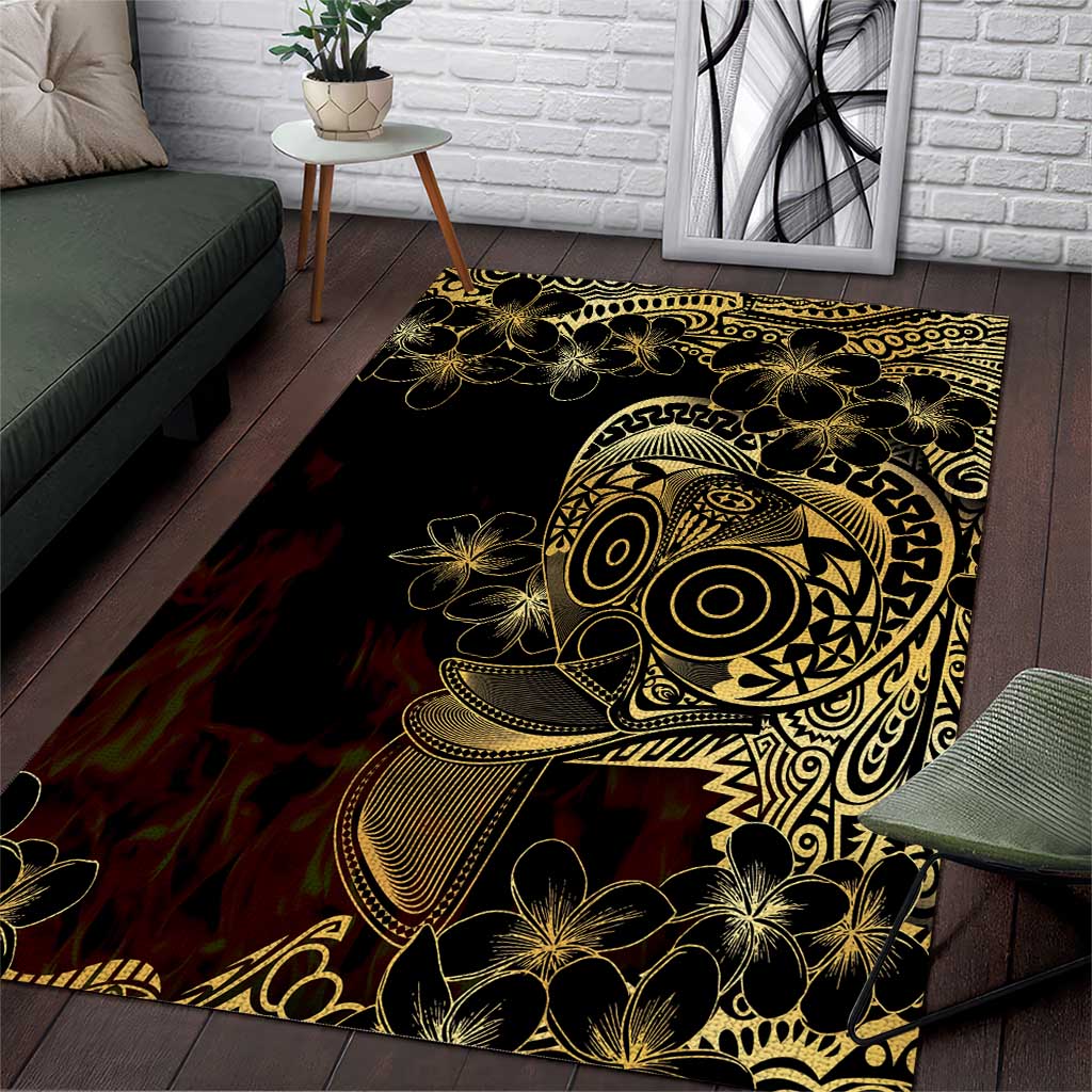 Frangipani Festival Rabaul Area Rug PNG Tribal Baining Mask Tattoo - Polynesian Pride