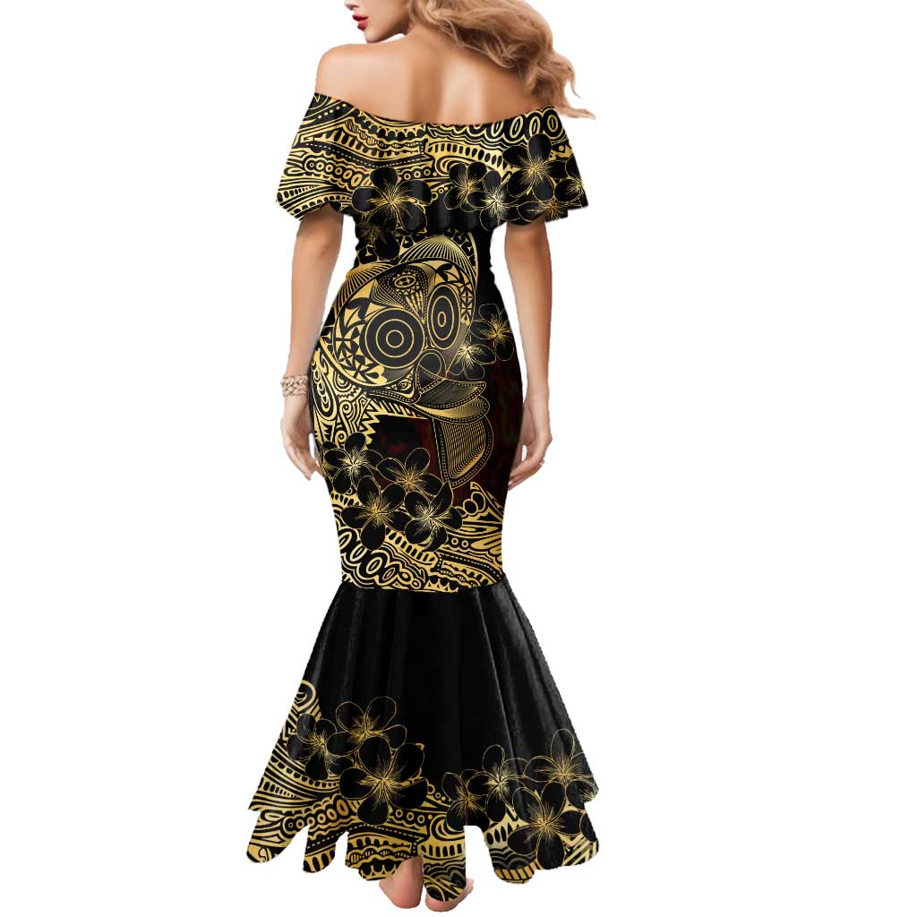 Frangipani Festival Rabaul Family Matching Mermaid Dress and Hawaiian Shirt PNG Tribal Baining Mask Tattoo LT14 - Polynesian Pride