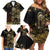 Frangipani Festival Rabaul Family Matching Off Shoulder Short Dress and Hawaiian Shirt PNG Tribal Baining Mask Tattoo - Polynesian Pride
