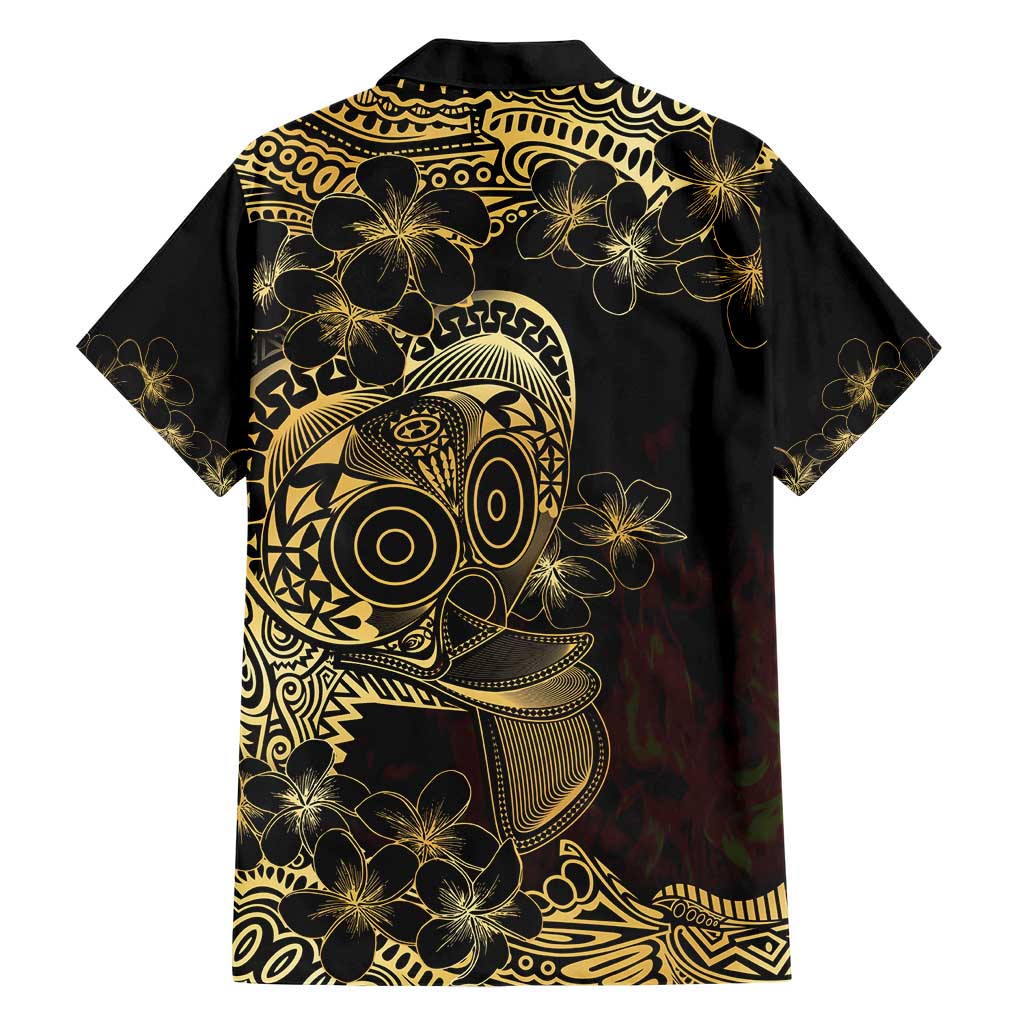 Frangipani Festival Rabaul Family Matching Short Sleeve Bodycon Dress and Hawaiian Shirt PNG Tribal Baining Mask Tattoo LT14 - Polynesian Pride