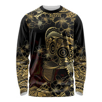 Frangipani Festival Rabaul Long Sleeve Shirt PNG Tribal Baining Mask Tattoo - Polynesian Pride