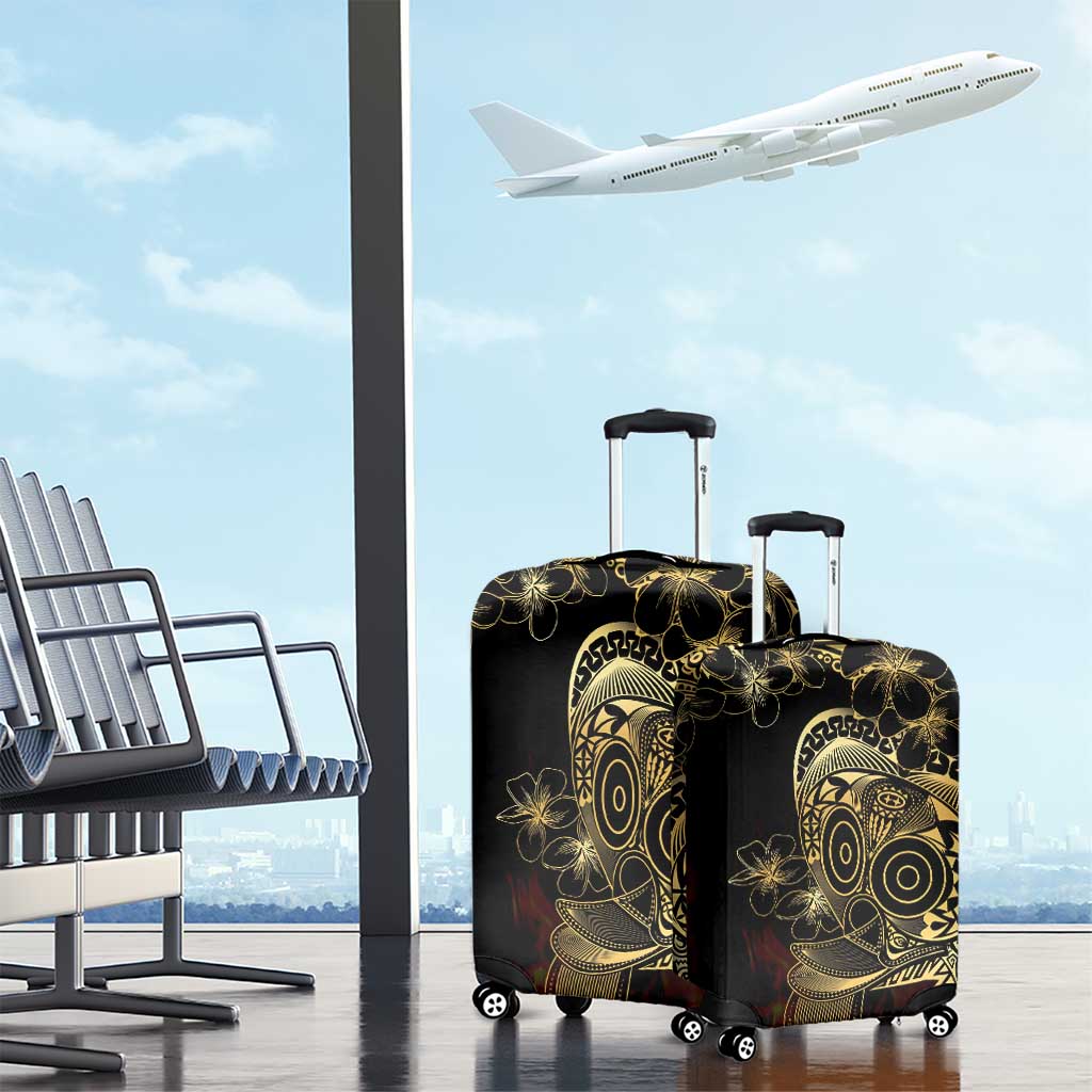 Frangipani Festival Rabaul Luggage Cover PNG Tribal Baining Mask Tattoo - Polynesian Pride