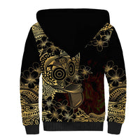 Frangipani Festival Rabaul Sherpa Hoodie PNG Tribal Baining Mask Tattoo - Polynesian Pride