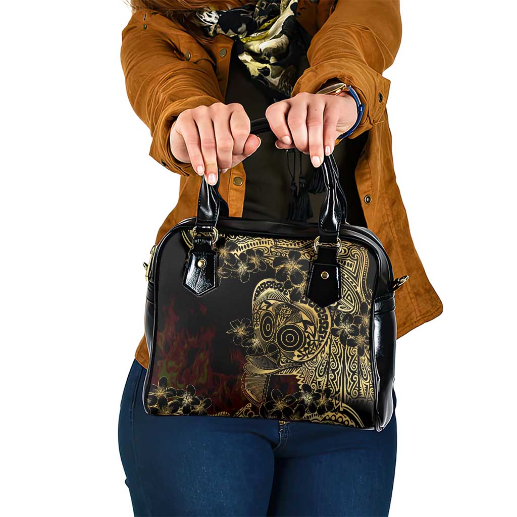 Frangipani Festival Rabaul Shoulder Handbag PNG Tribal Baining Mask Tattoo - Polynesian Pride