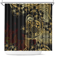 Frangipani Festival Rabaul Shower Curtain PNG Tribal Baining Mask Tattoo - Polynesian Pride