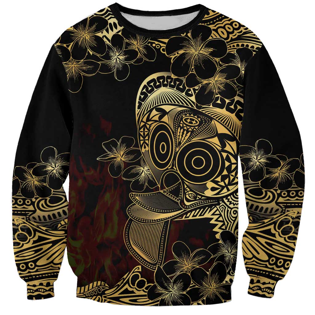 Frangipani Festival Rabaul Sweatshirt PNG Tribal Baining Mask Tattoo - Polynesian Pride