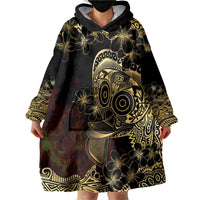 Frangipani Festival Rabaul Wearable Blanket Hoodie PNG Tribal Baining Mask Tattoo - Polynesian Pride