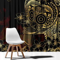 Frangipani Festival Rabaul Window Curtain PNG Tribal Baining Mask Tattoo - Polynesian Pride