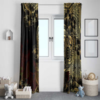 Frangipani Festival Rabaul Window Curtain PNG Tribal Baining Mask Tattoo - Polynesian Pride