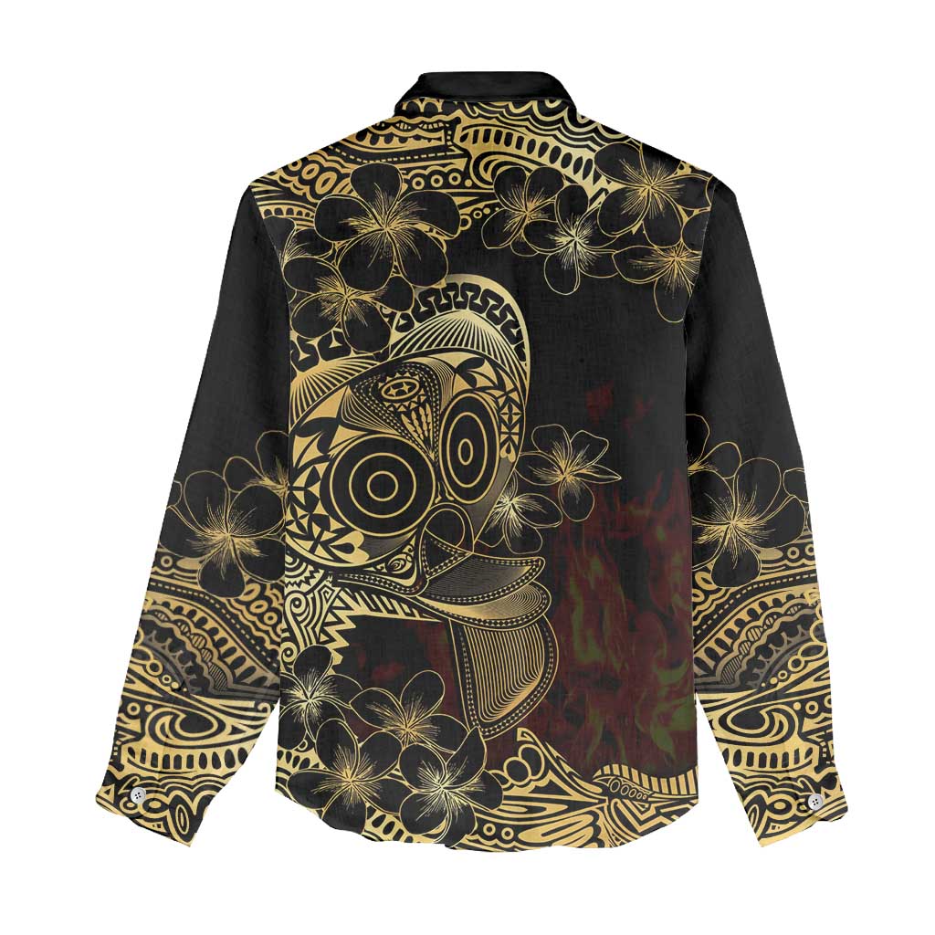 Frangipani Festival Rabaul Women Casual Shirt PNG Tribal Baining Mask Tattoo LT14 - Polynesian Pride