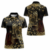 Frangipani Festival Rabaul Women Polo Shirt PNG Tribal Baining Mask Tattoo - Polynesian Pride