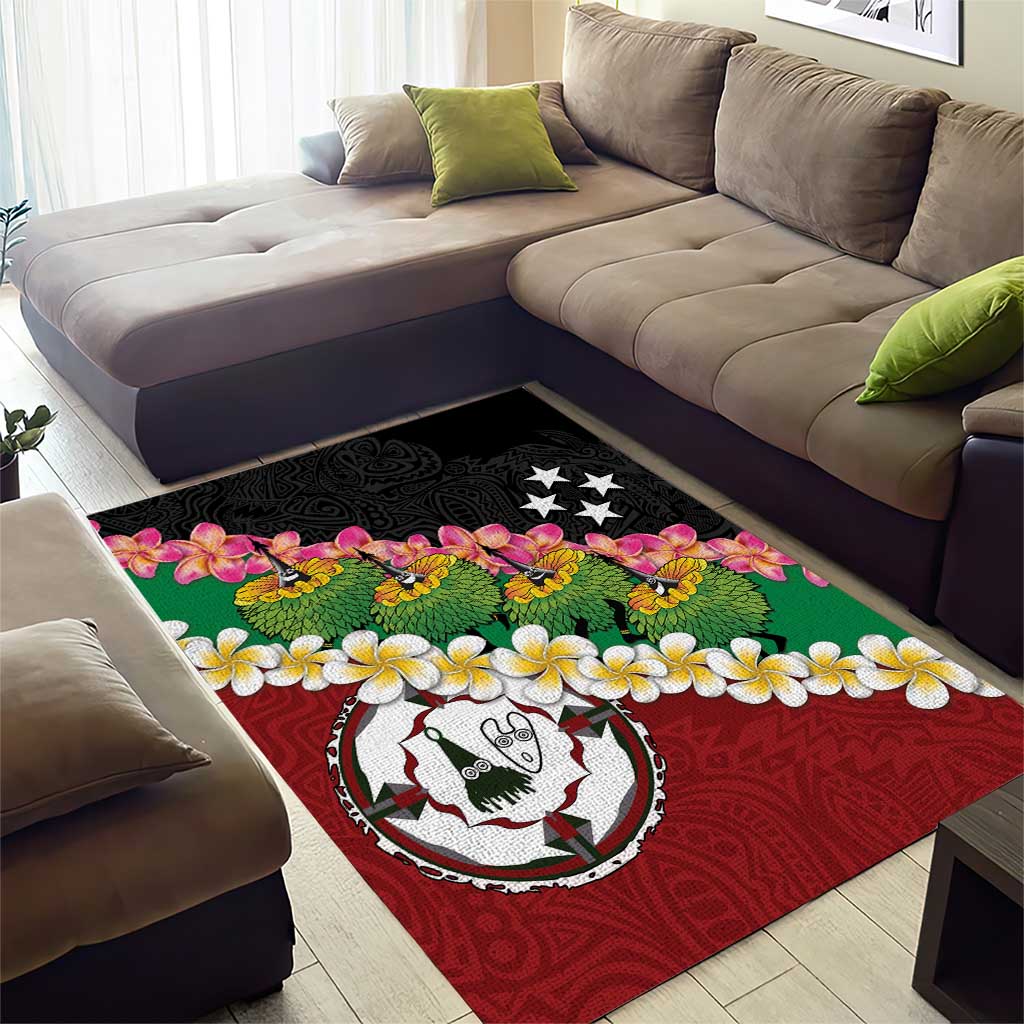 Frangipani Festival Rabaul East New Britain Area Rug Dukduk Dance With Plumeria - Polynesian Pride