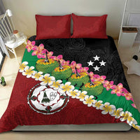 Frangipani Festival Rabaul East New Britain Bedding Set Dukduk Dance With Plumeria - Polynesian Pride