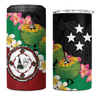 Frangipani Festival Rabaul East New Britain 4 in 1 Can Cooler Tumbler Dukduk Dance With Plumeria - Polynesian Pride