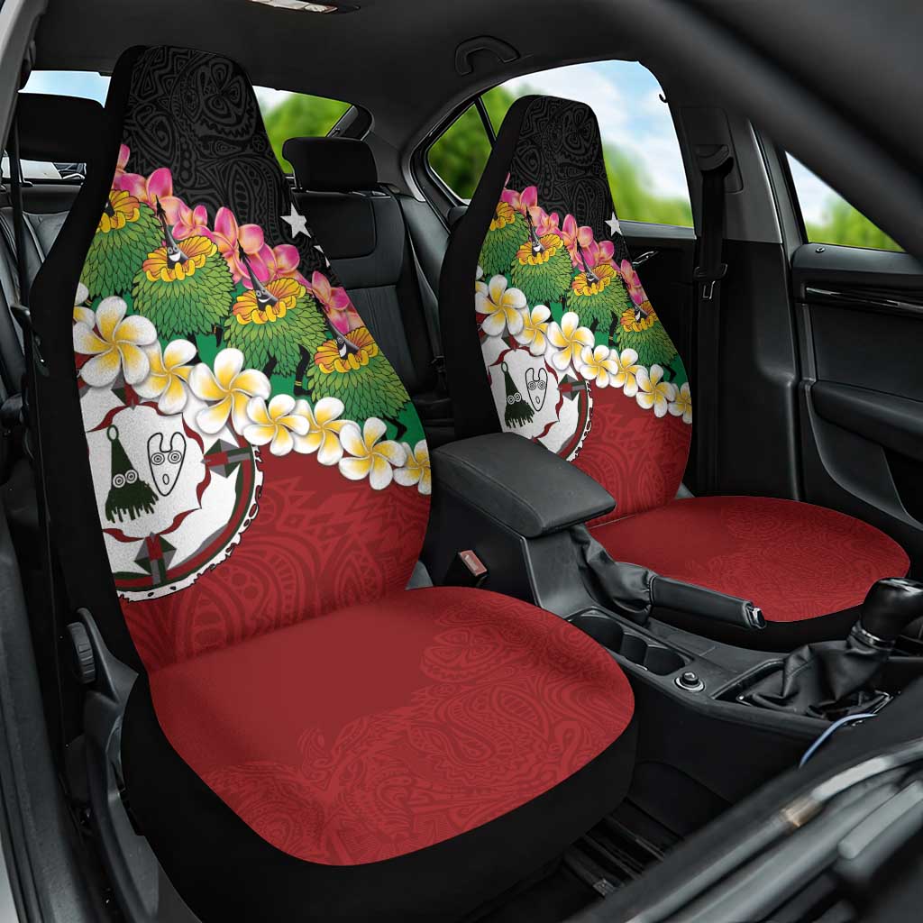 Frangipani Festival Rabaul East New Britain Car Seat Cover Dukduk Dance With Plumeria - Polynesian Pride